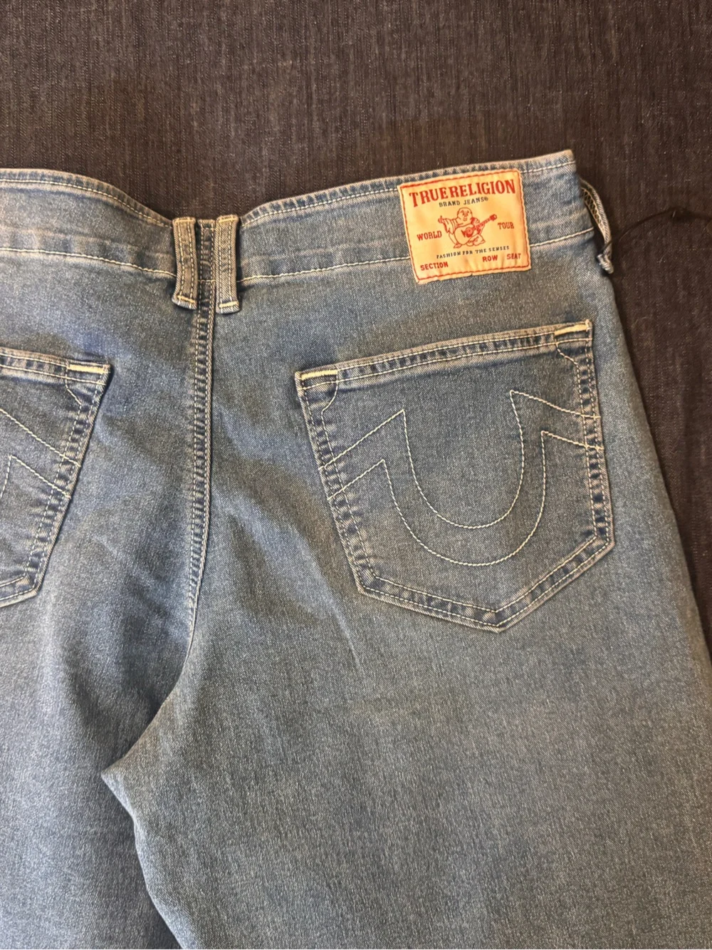 True Religion men Blue Denim Carpenter Jeans